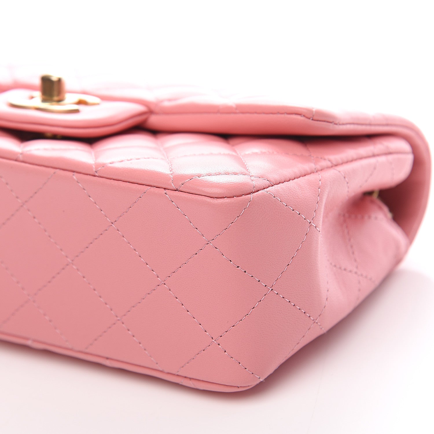 Chanel Lambskin Quilted Mini Rectangular Flap Pink 11 of 14