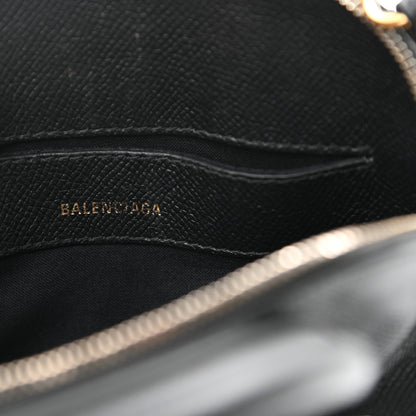 Balenciaga Signature Grained Calfskin XXS Ville Top Handle Bag Black White 5 of 14