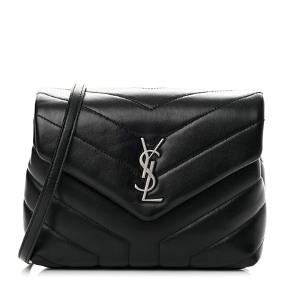 Saint Laurent Calfskin Y Quilted Monogram Toy Loulou Crossbody Bag Black 1 of 16