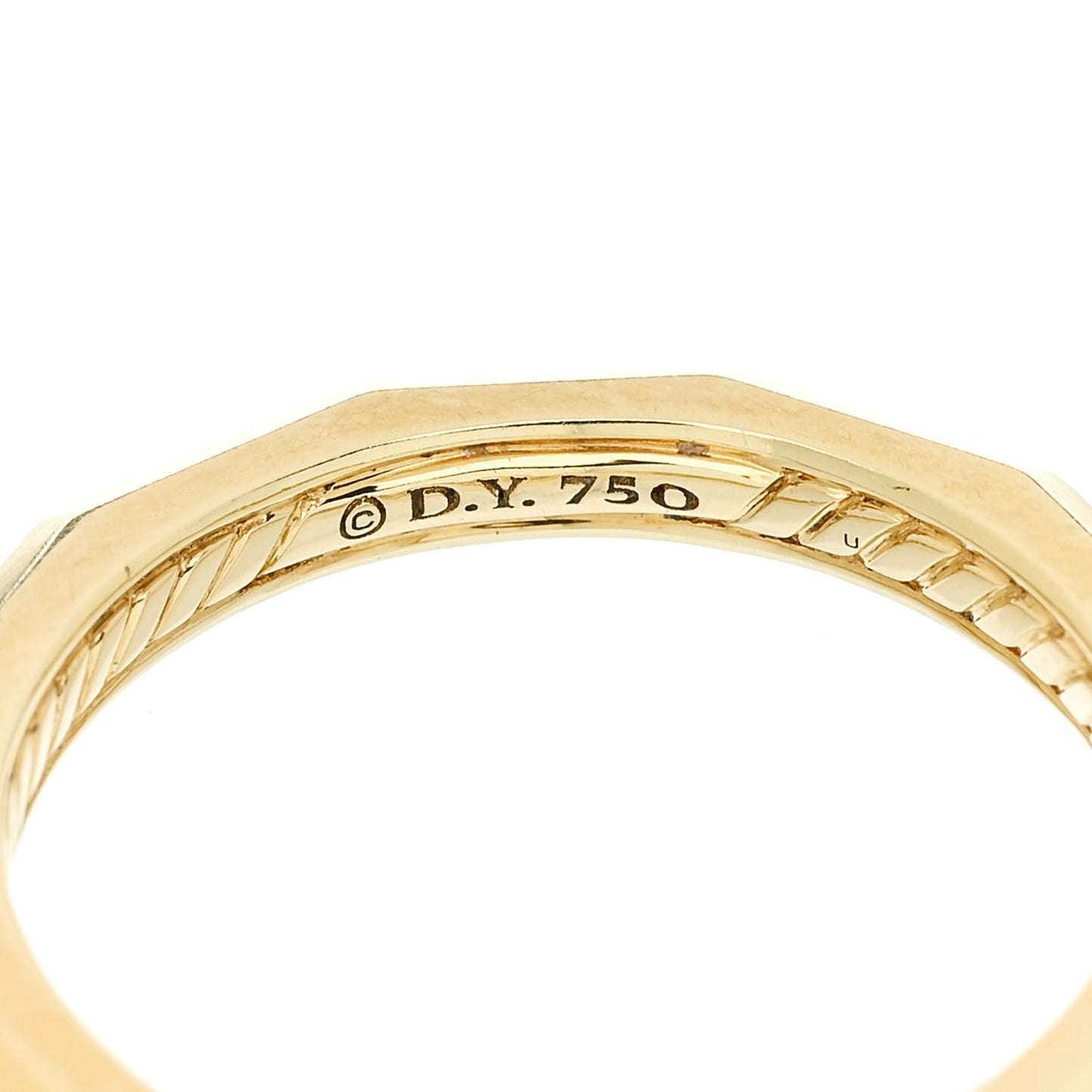 18K Yellow Gold 2.5mm Delaunay Faceted Band Ring 52 6