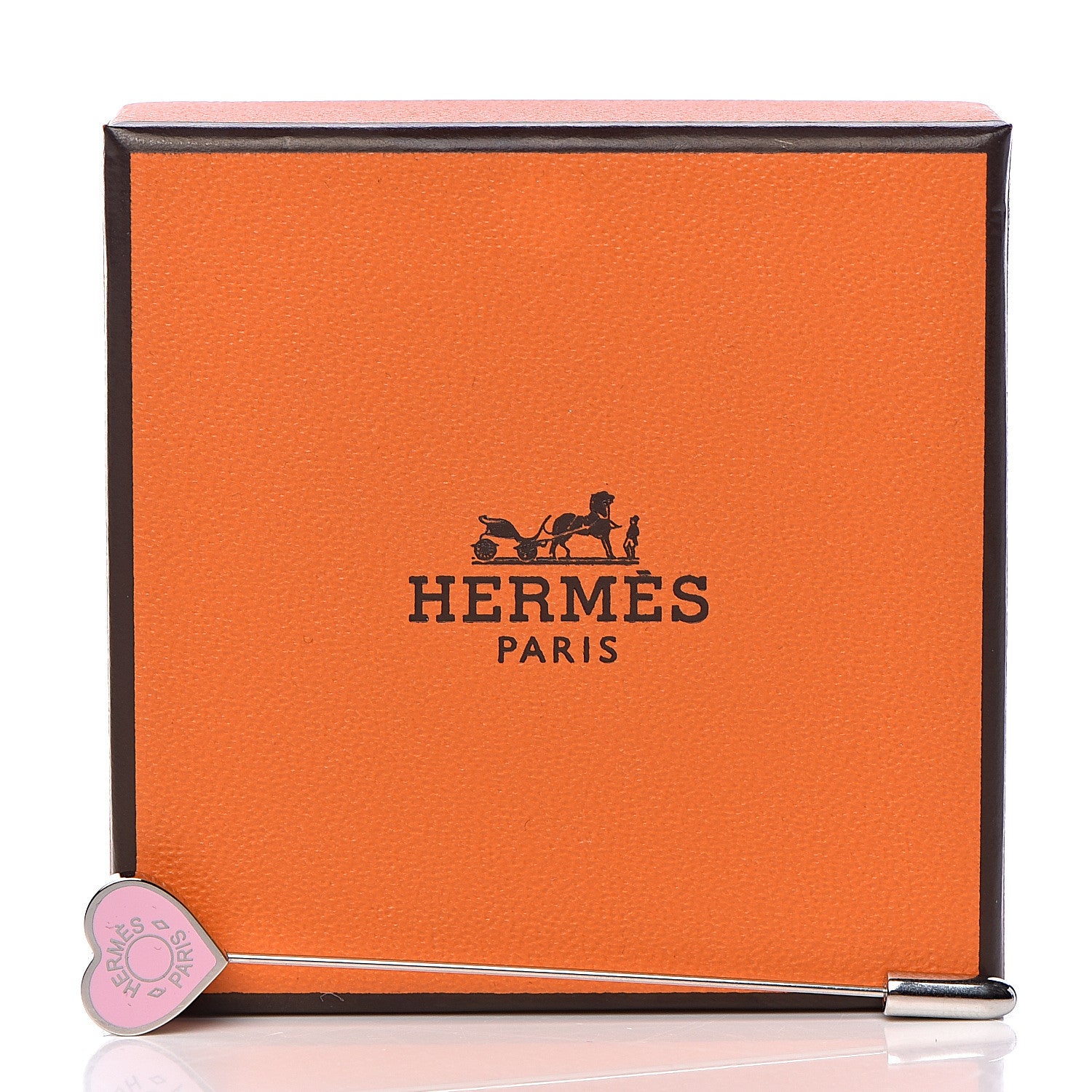 Hermes Lacquered Palladium Clou De Coeur Hat Pin 4 of 4