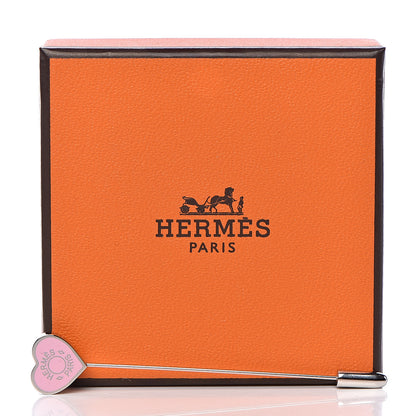 Hermes Lacquered Palladium Clou De Coeur Hat Pin 4 of 4