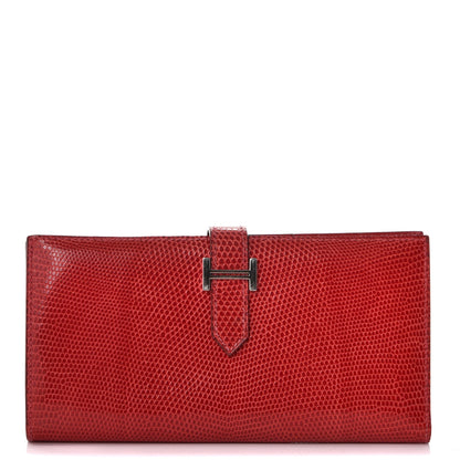 Hermes Lizard Bearn Gusset Wallet 1 of 7