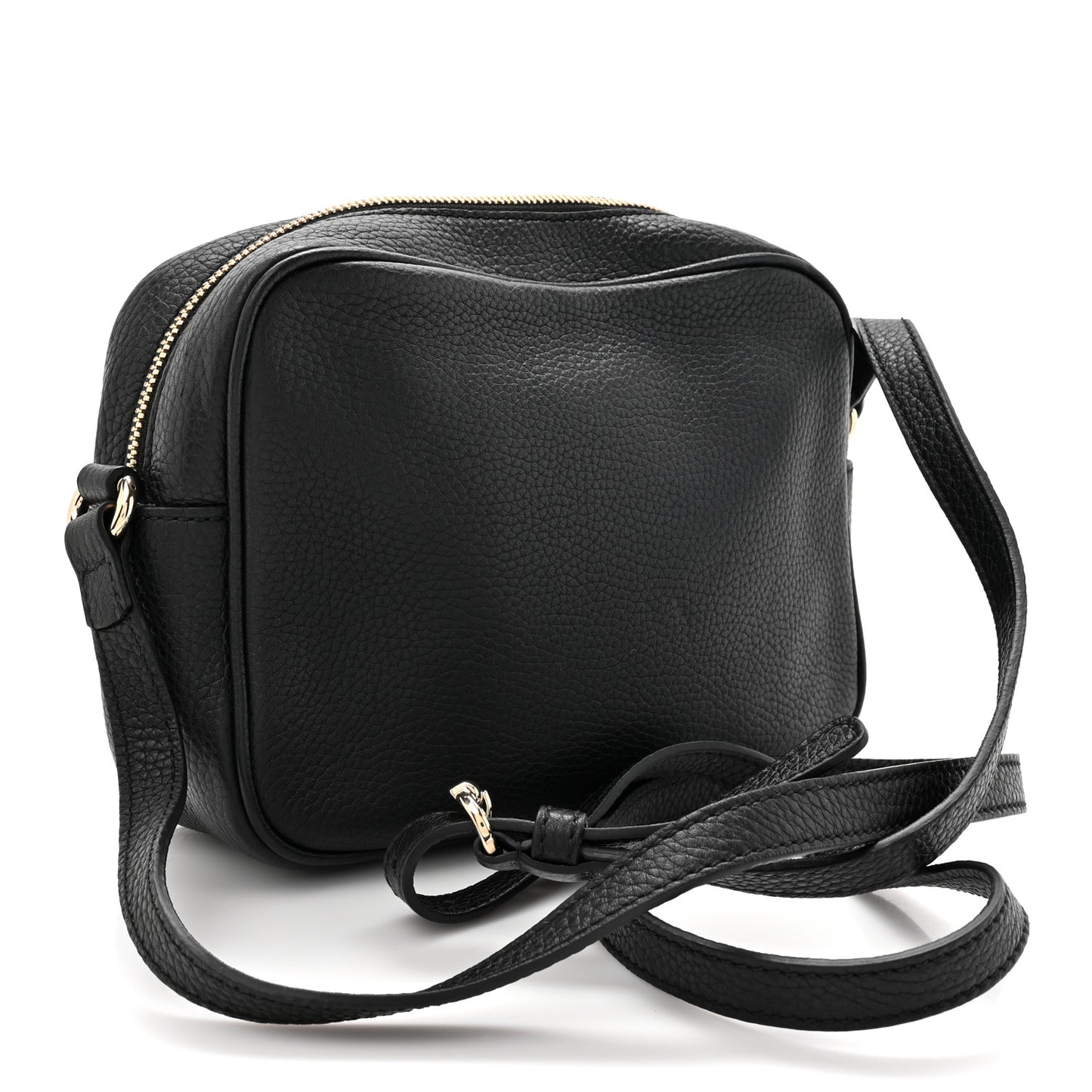 Pebbled Calfskin Small Soho Disco Bag Black