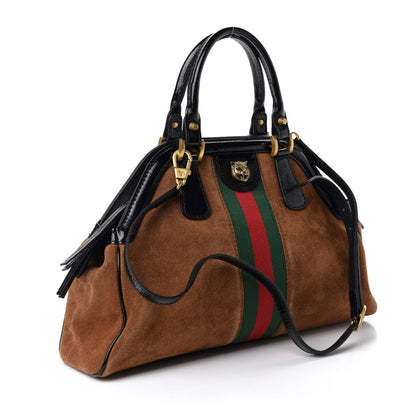 Gucci Suede Ophidia Medium Re(Belle) Top Handle Bag Nocciola Black 4 of 11
