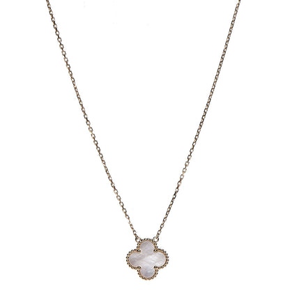 Van Cleef & Arpels 18K Yellow Gold Mother of Pearl Vintage Alhambra Pendant Necklace 1 of 5