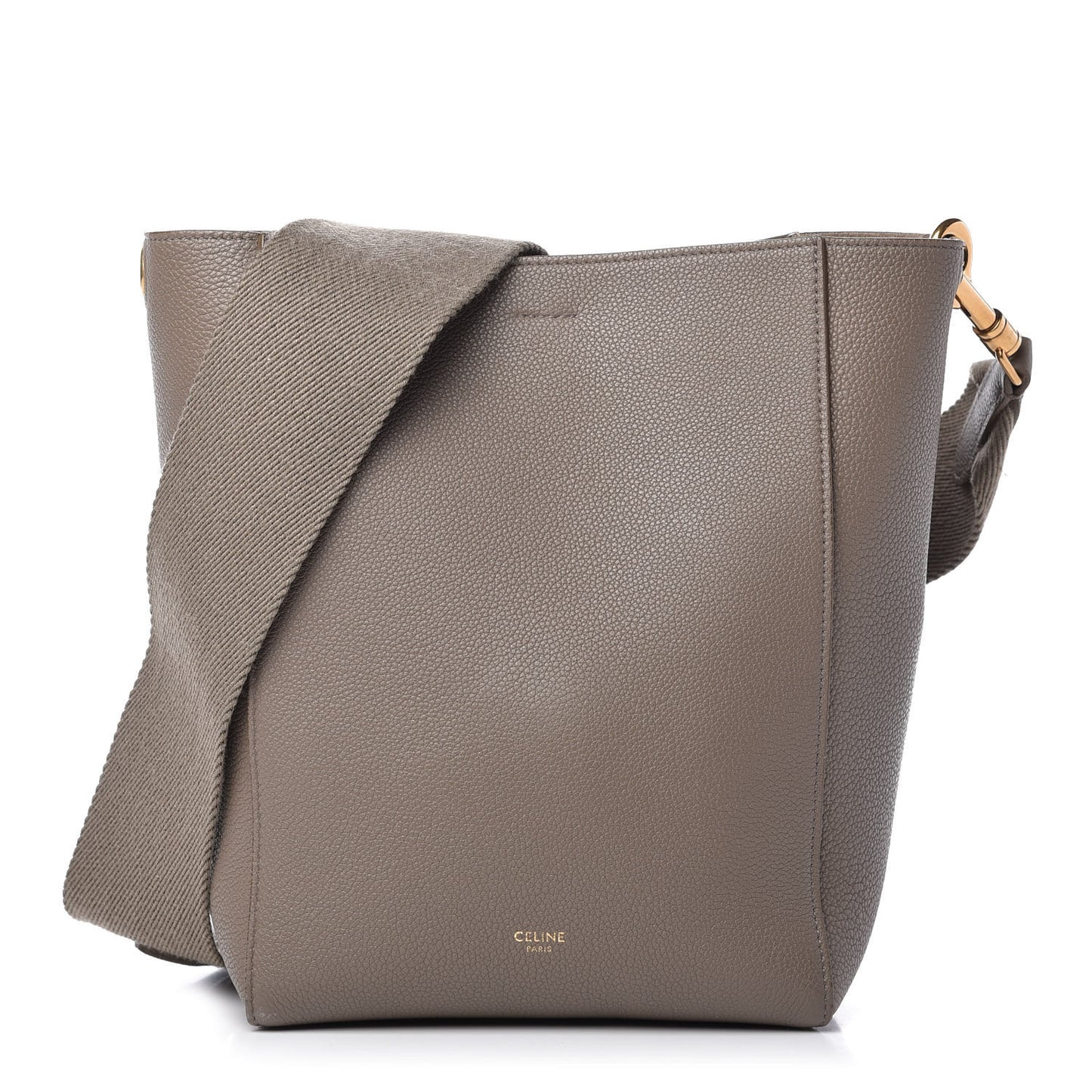 Soft Grained Calfskin Small Sangle Bucket Bag Taupe