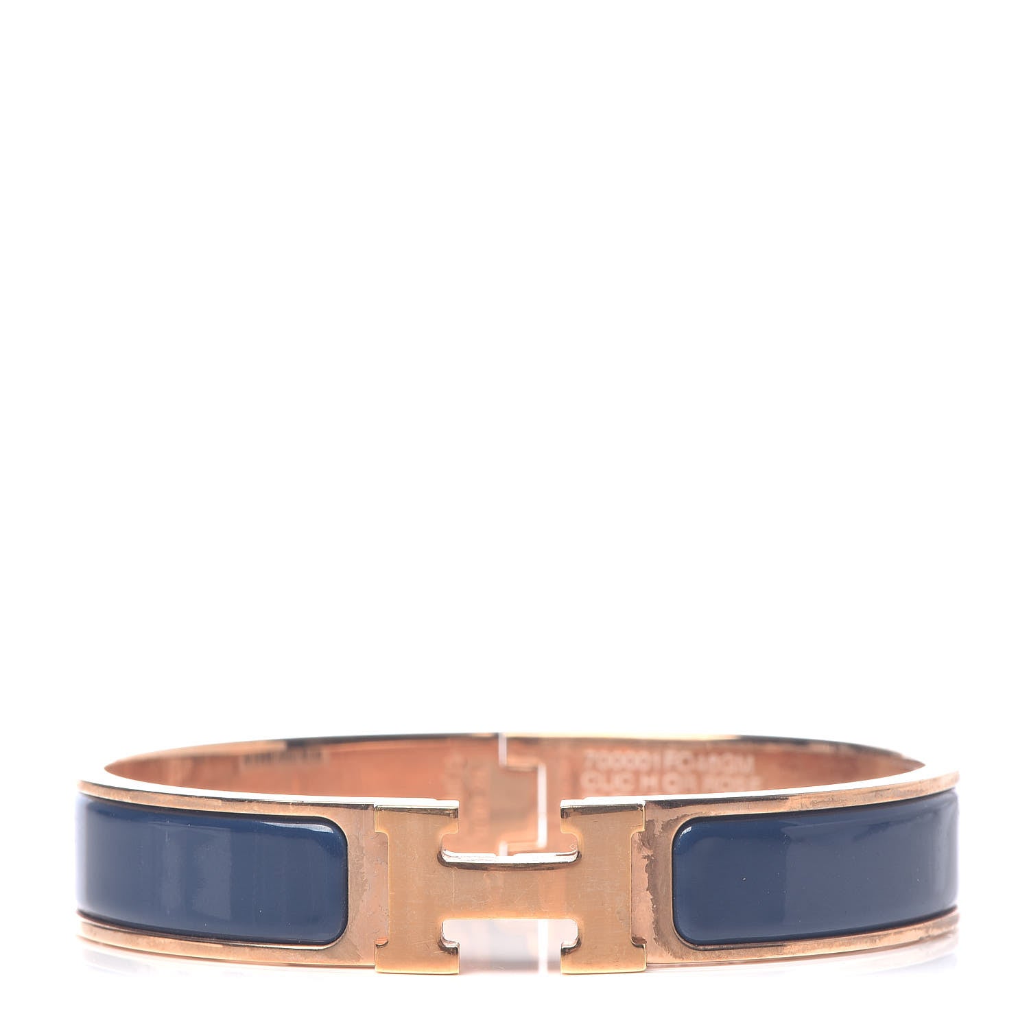Hermes Enamel Narrow Clic Clac H Bracelet GM Bleu Biarritz 1 of 5
