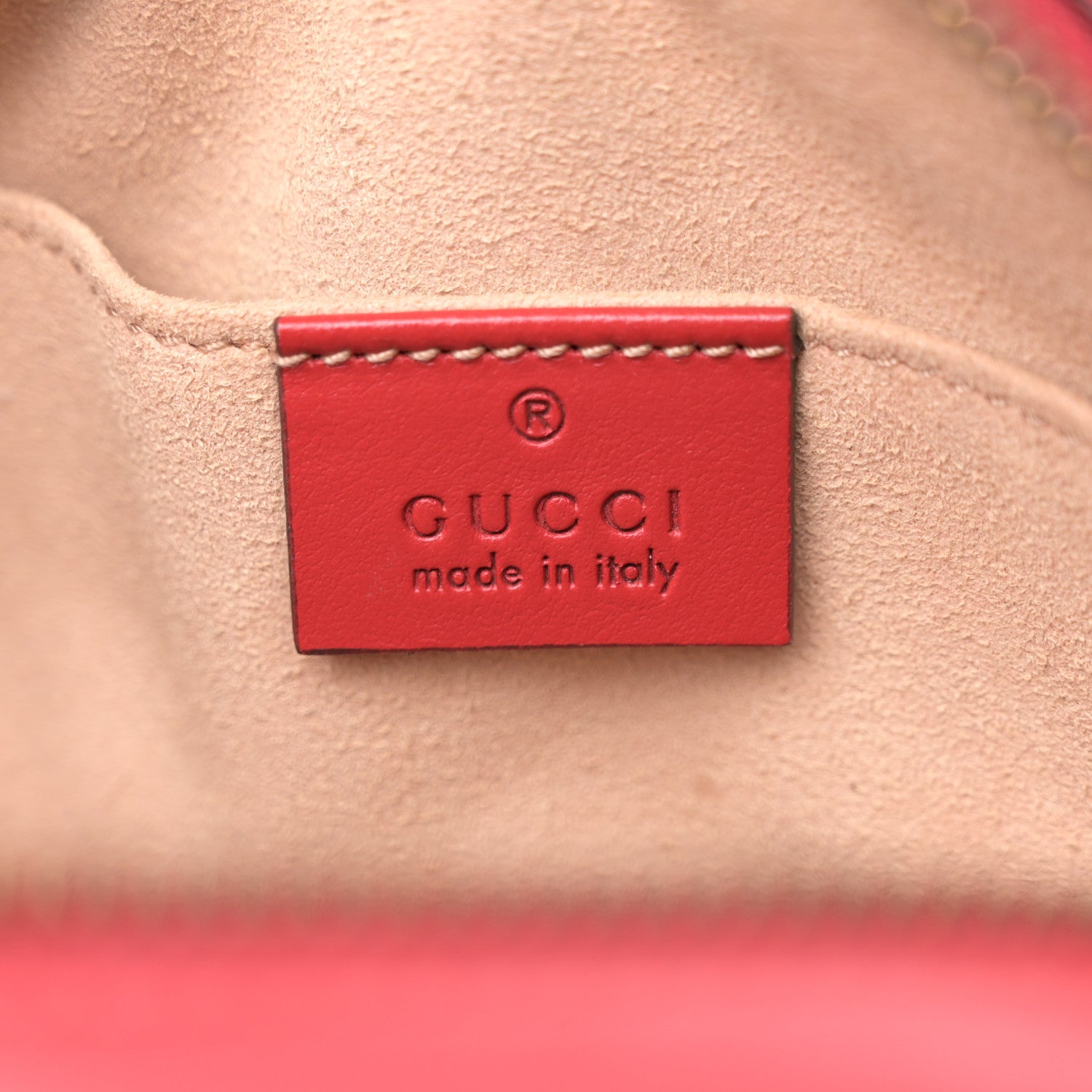 Gucci Calfskin Matelasse Mini GG Marmont Chain Shoulder Bag Hibiscus Red 6 of 14