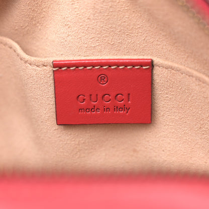 Gucci Calfskin Matelasse Mini GG Marmont Chain Shoulder Bag Hibiscus Red 6 of 14