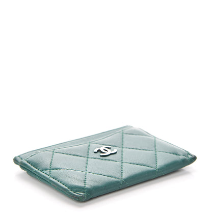 Chanel Lambskin Quilted Card Holder Green 4 of 11