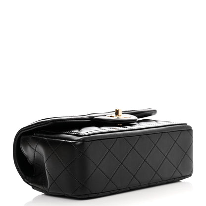 Chanel Lambskin Patent Calfskin Quilted Flap Phone Holder With Chain Black 4 of 10
