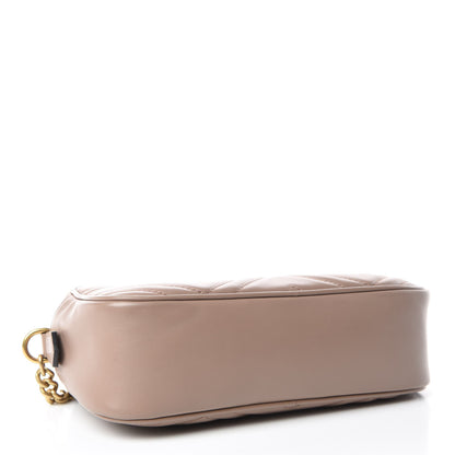 Gucci Calfskin Matelasse Small GG Marmont Chain Shoulder Bag Taupe 4 of 11