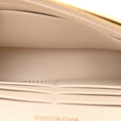 Balenciaga Shiny Calfskin Crocodile Embossed Hourglass Chain Bag Cream 5 of 13