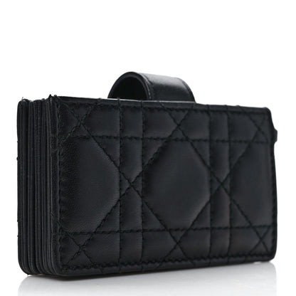 Christian Dior Lambskin Cannage Lady Dior 5-Gusset Card Holder Black 3 of 6