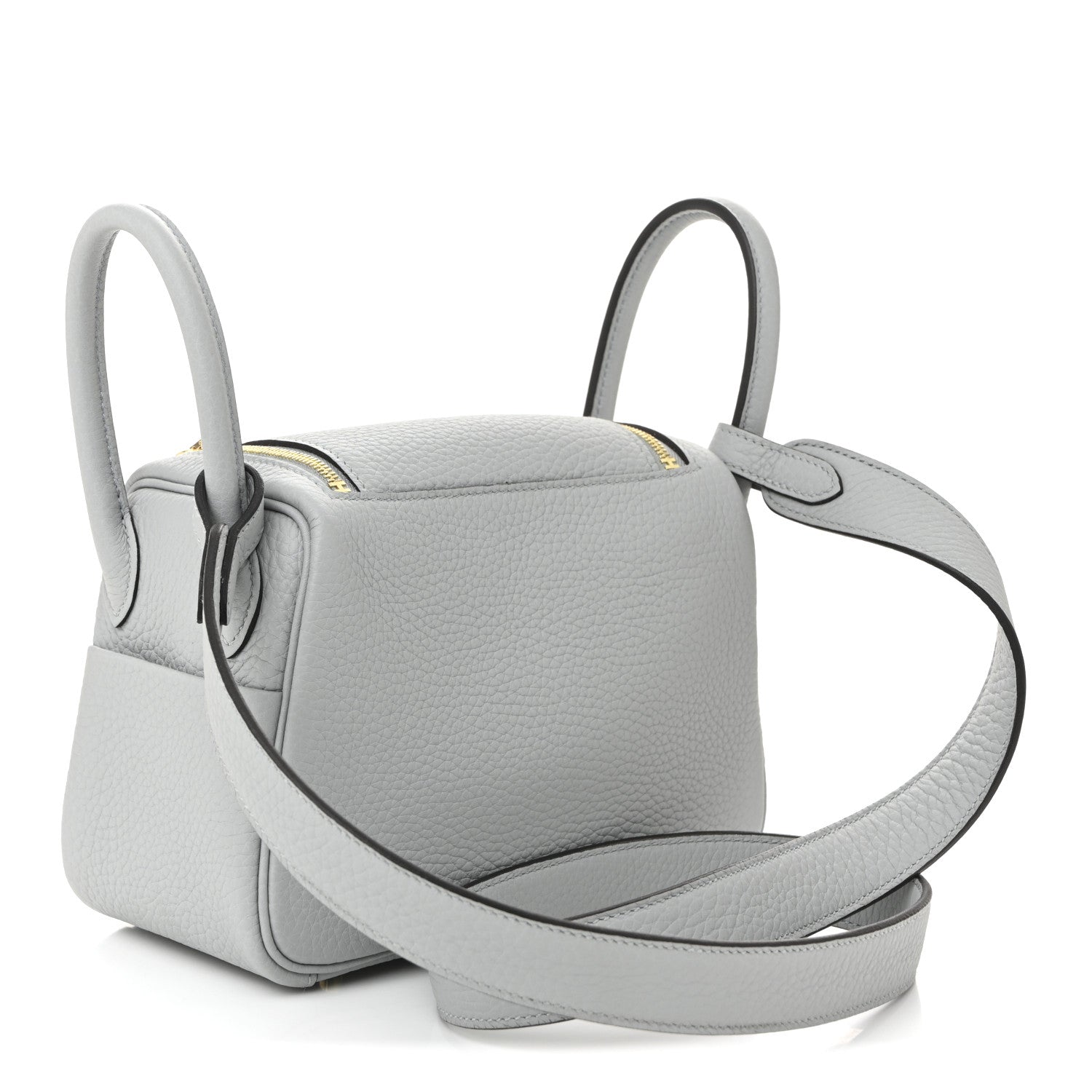 Hermes Taurillon Clemence Mini Lindy 20 Bleu Glacier 3 of 11