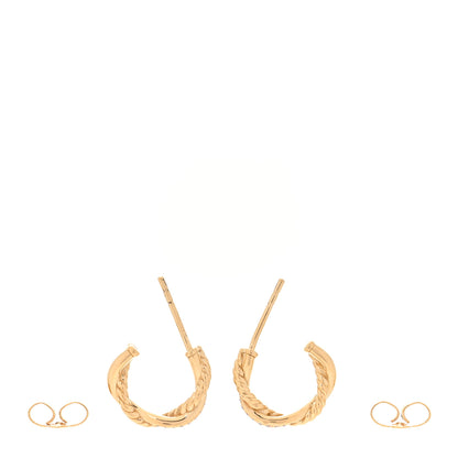 David Yurman 18K Yellow Gold Diamond Petite Infinity Huggie Hoop Earrings 3 of 4