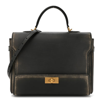 Balenciaga Used Calfskin Money Top Handle Handbag Black 1 of 14