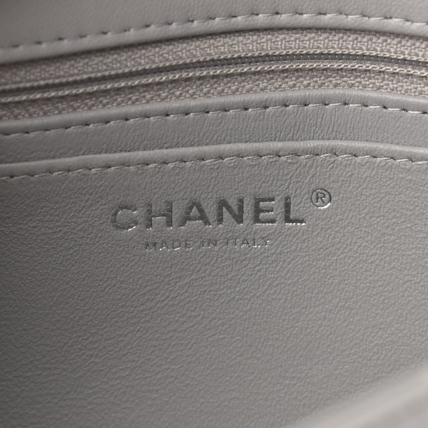 Chanel Lambskin Quilted Mini Rectangular Flap Grey 6 of 12
