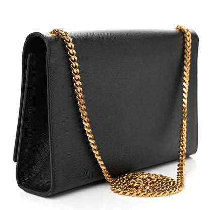 Saint Laurent Grain De Poudre Medium Classic Monogram Kate Satchel Black 3 of 10