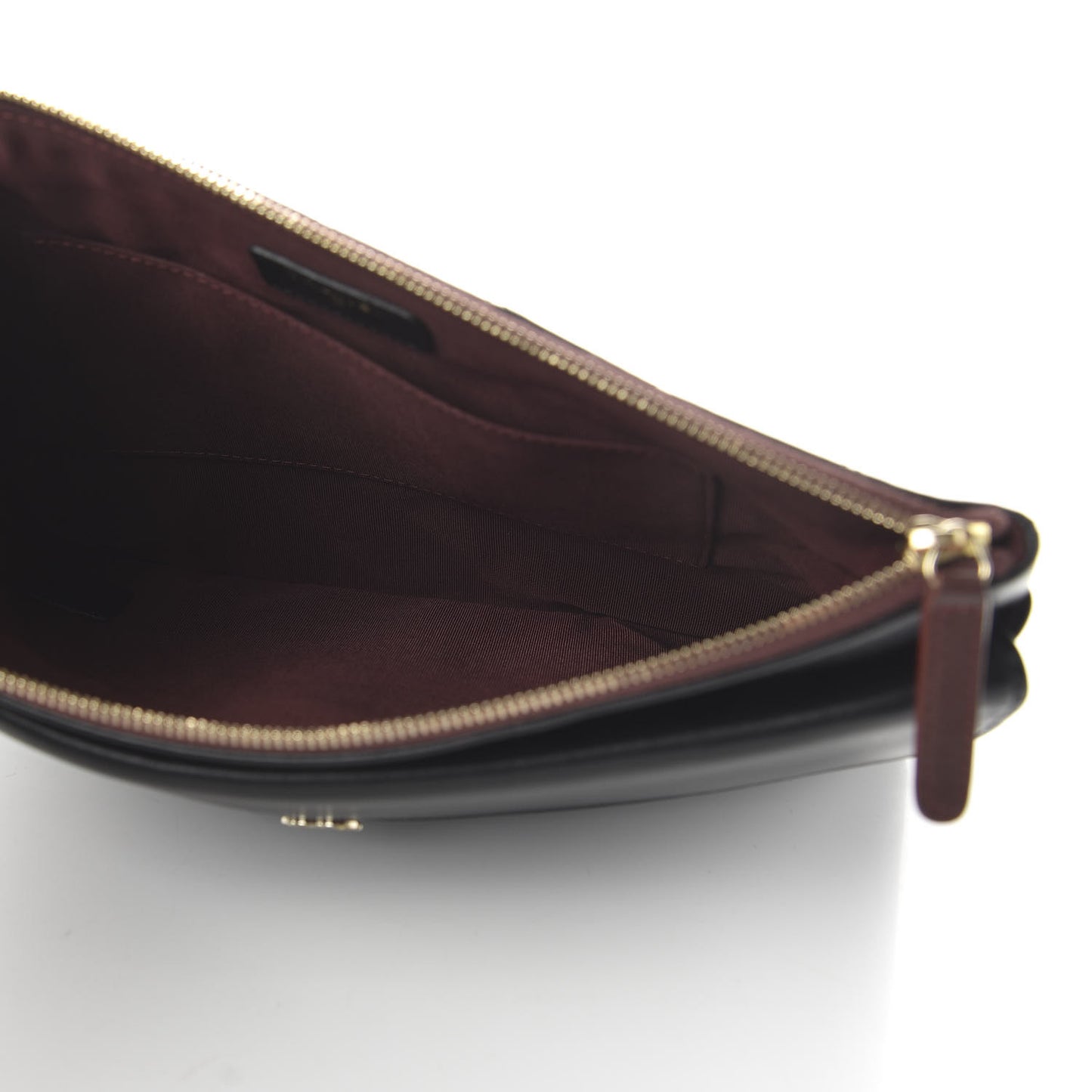 Lambskin Quilted Medium Flap Cosmetic Case Black