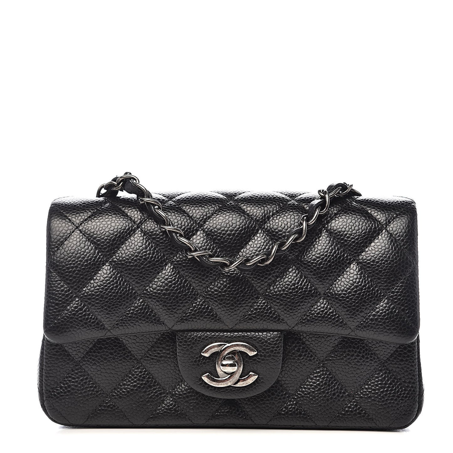 Caviar Quilted Mini Rectangular Flap Black