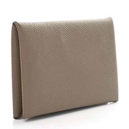 Hermes Epsom Calvi Card Case Etoupe 3 of 8