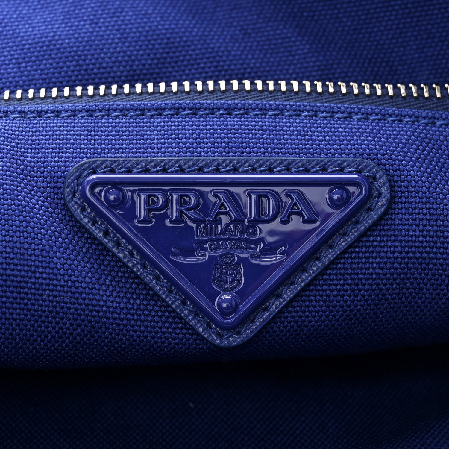 Prada Canapa Triangle Bag Cobalto 6 of 13