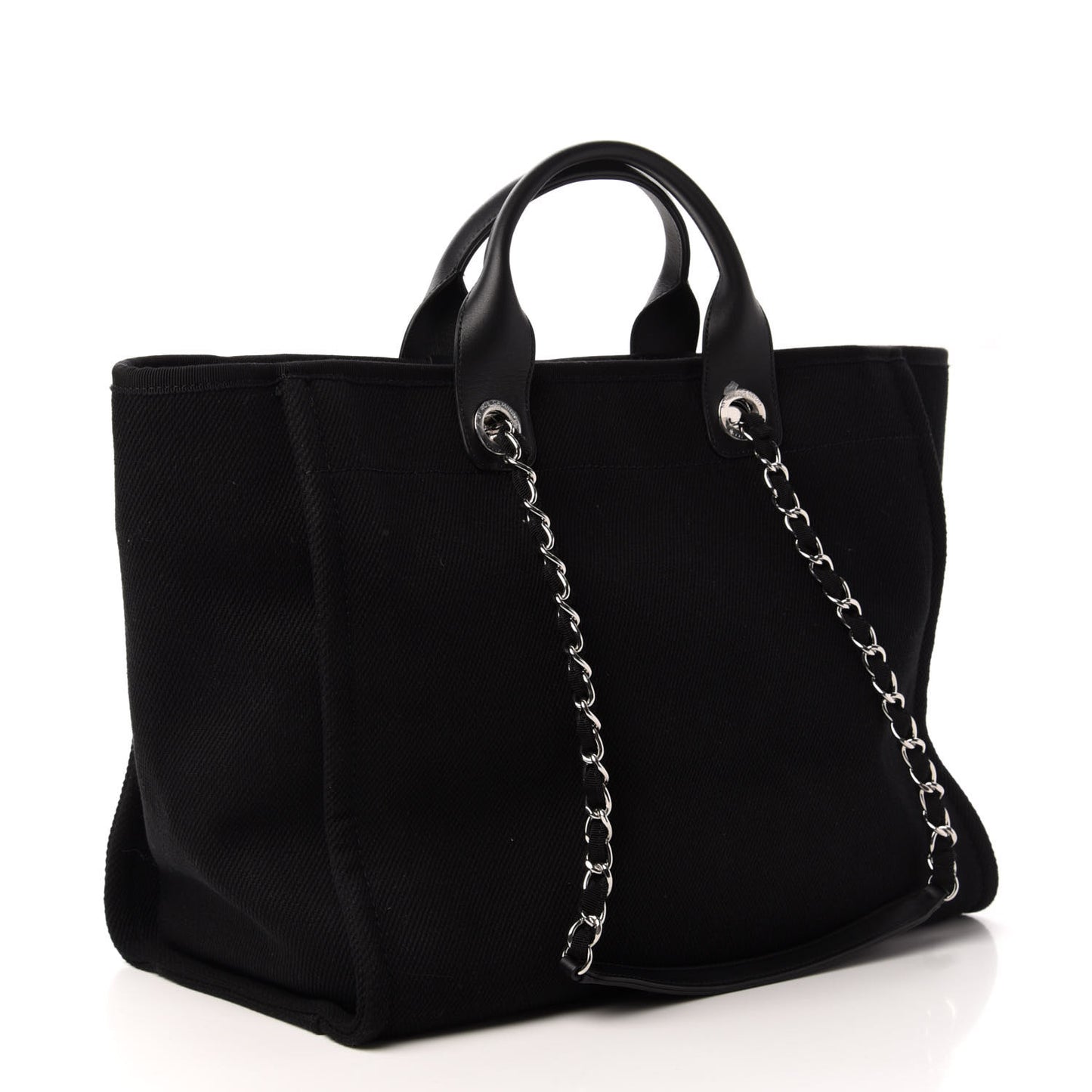 Canvas Pearl Medium Deauville Tote Black