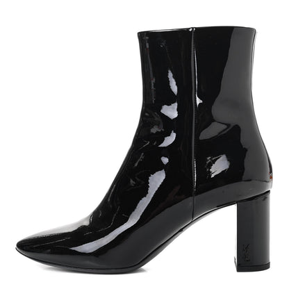 Saint Laurent Patent Loulou Ankle Zip Boot 38.5 Black 1 of 4
