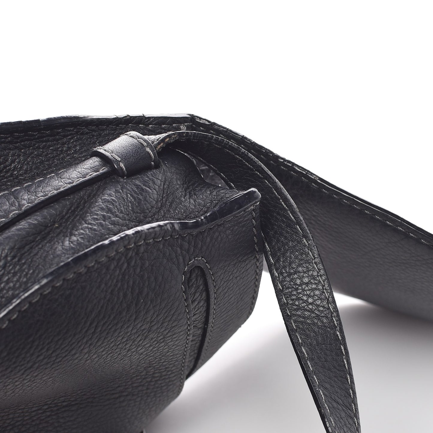 Calfskin Mini Marcie Round Crossbody Bag Black