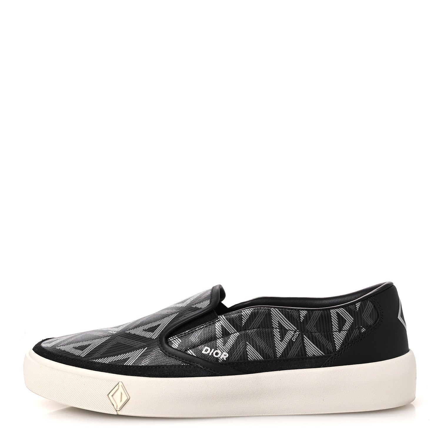 Christian Dior Canvas CD Diamond Mens Slip On Sneakers 41 Navy 1 of 11