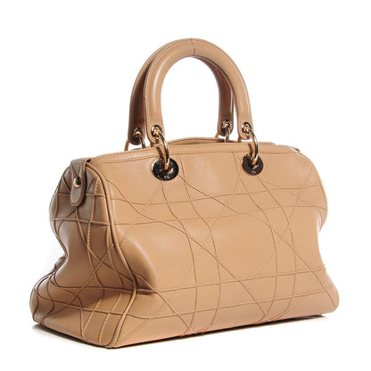 Christian Dior Calfskin Cannage Granville Polochon Beige 3 of 9