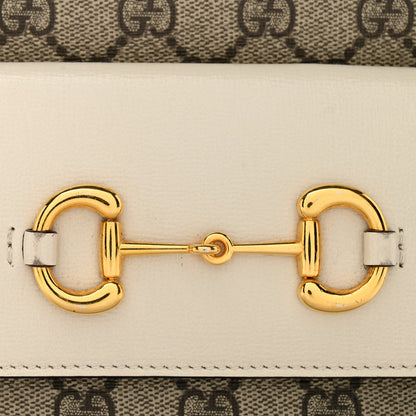 Gucci GG Supreme Monogram Small Horsebit 1955 Shoulder Bag Beige Mystic White 12 of 12