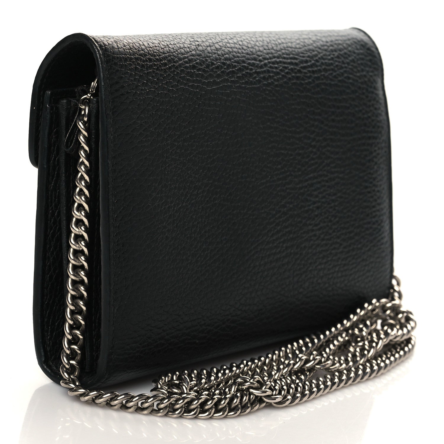 Gucci Calfskin Mini Dionysus Chain Wallet Black 3 of 11