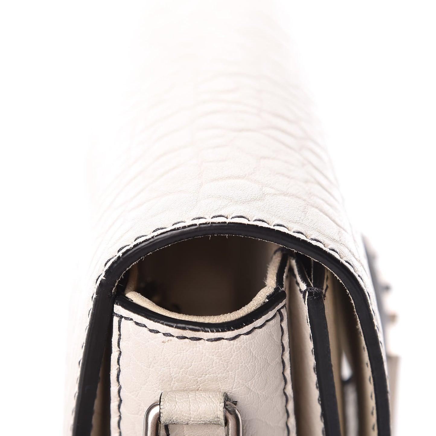 Grained Calfskin Dio(r)evolution Flap Bag Off White