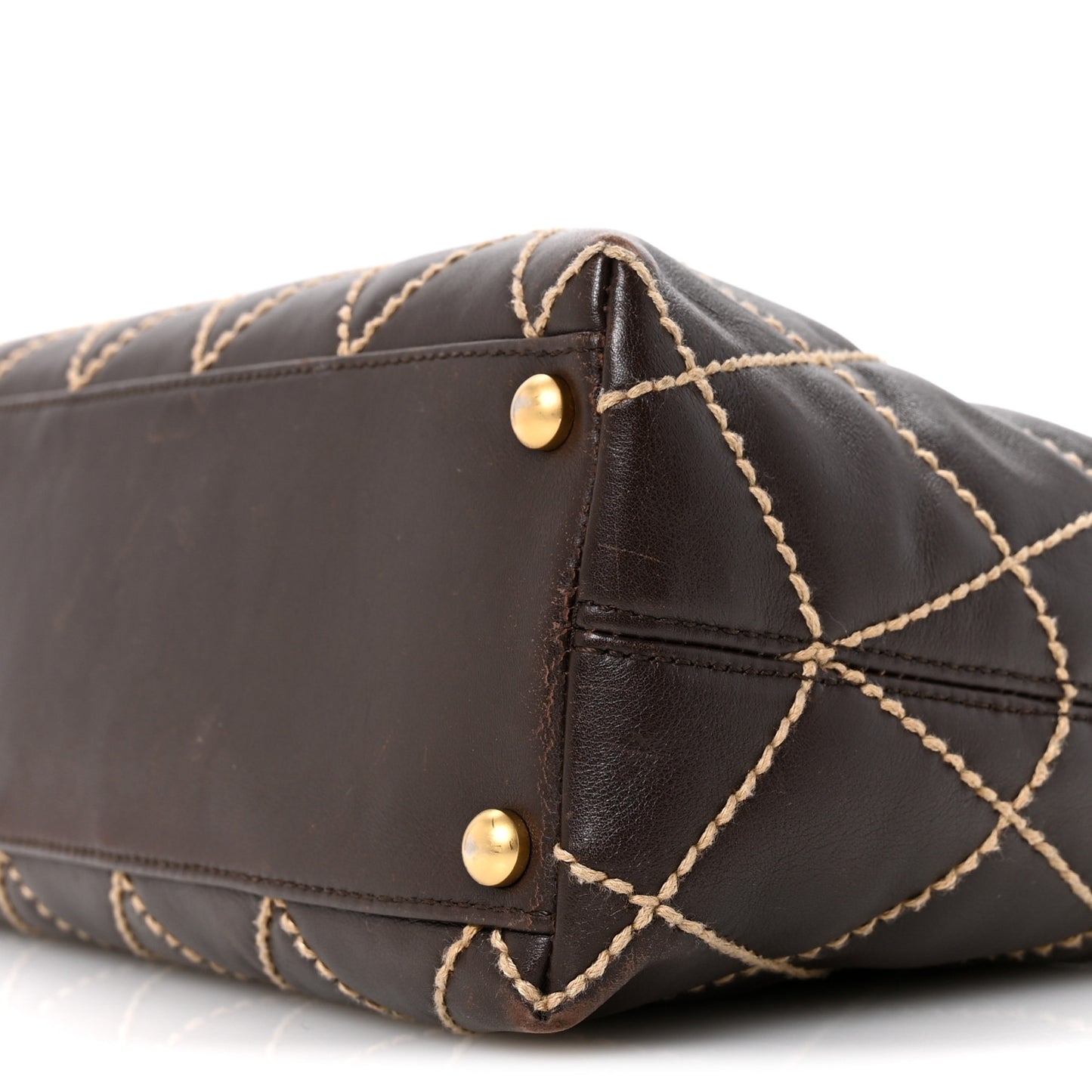 Calfskin Wild Stitch Hobo Brown