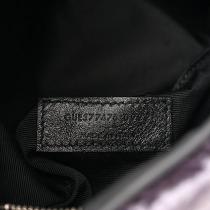 Saint Laurent Crushed Velvet Quilted Small Loulou Puffer Monogram Chain Satchel Cloud Grey 8 of 11