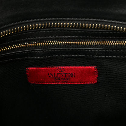 Valentino Garavani Vitello Rockstud Double Handle Tote Black 6 of 12