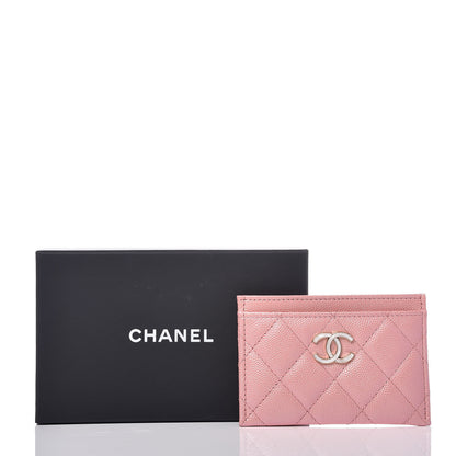 Chanel Iridescent Caviar Quilted Card Holder Pink 9 of 9