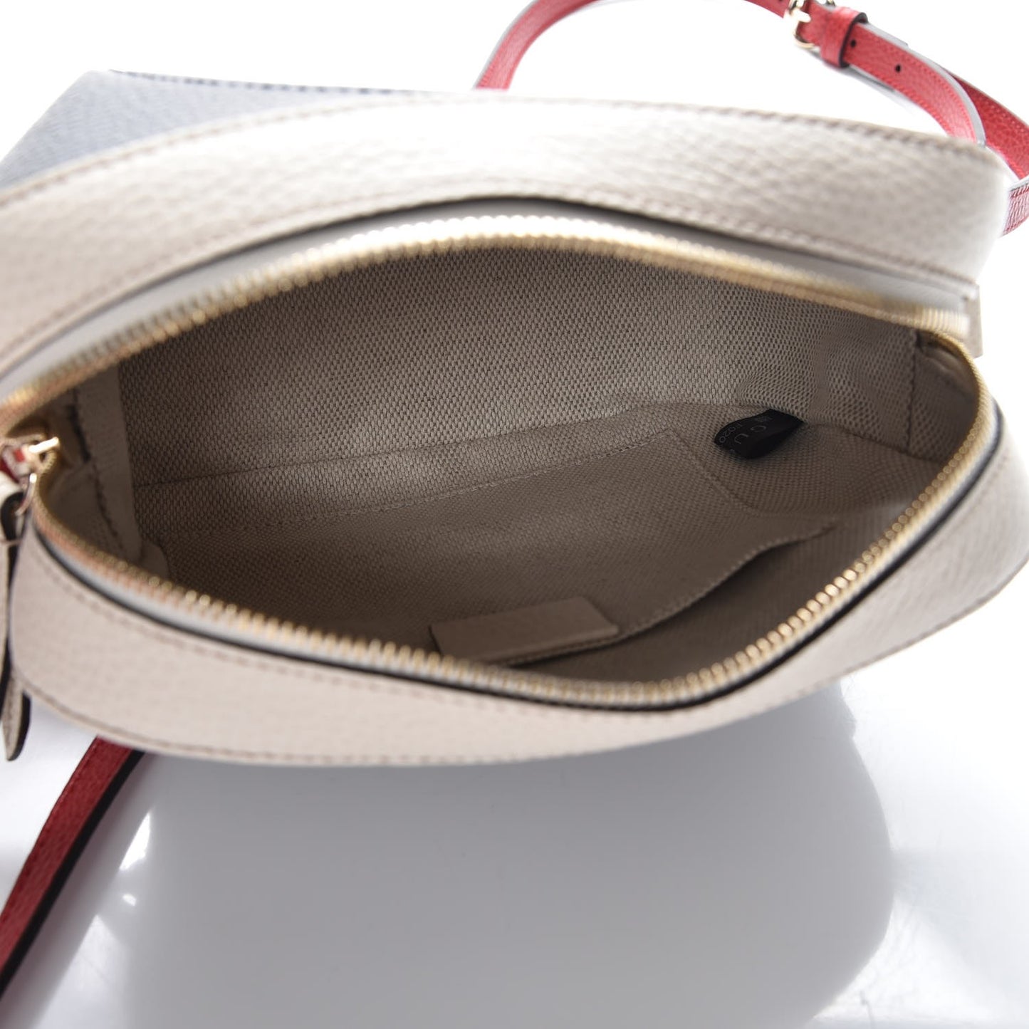 Dollar Calfskin Small Soho Disco Bag Blue Hibiscus Red Mystic White