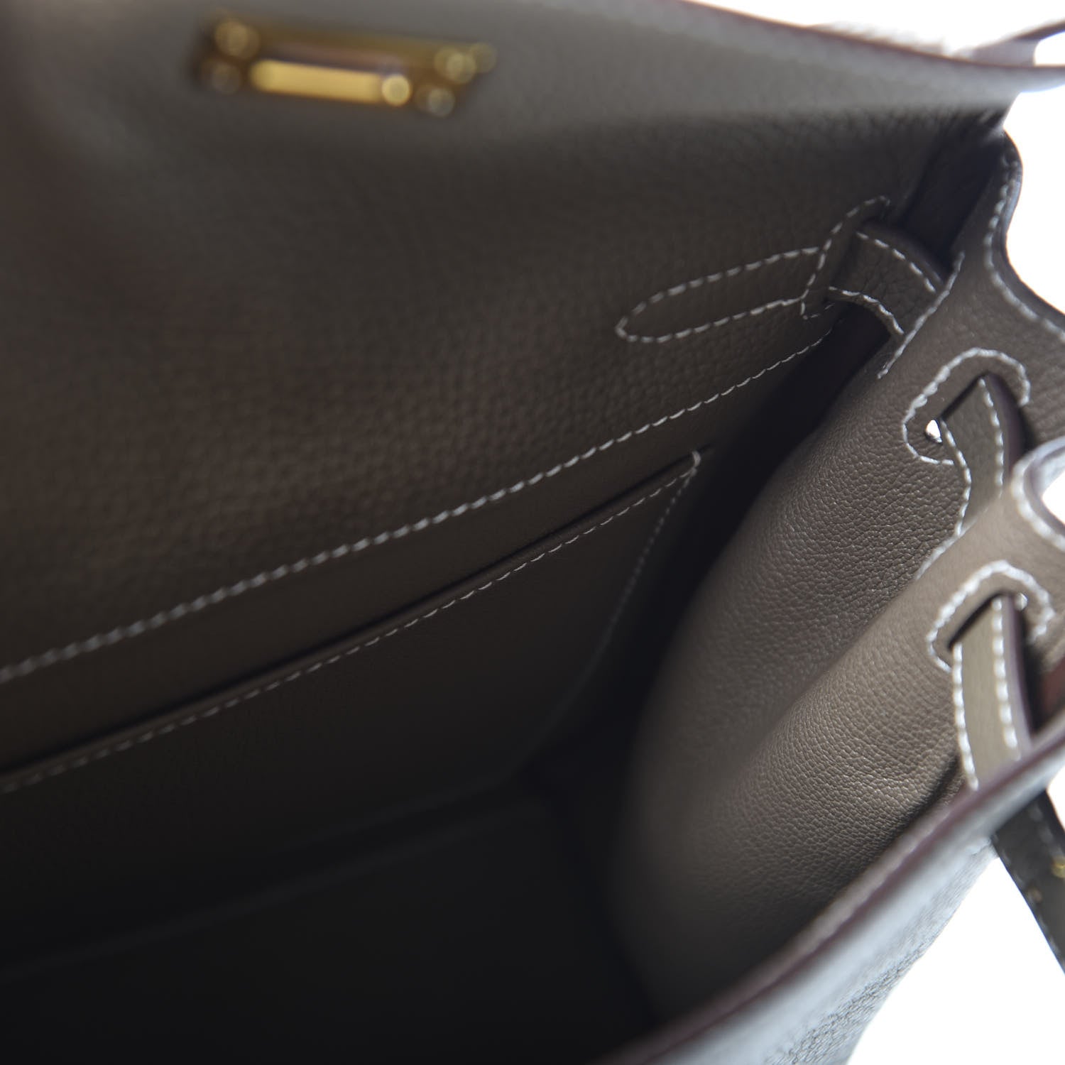 Hermes Taurillon Clemence Kelly Ado Backpack Etoupe 4 of 9