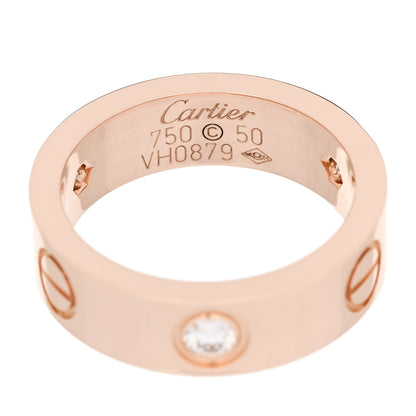 Cartier 18K Pink Gold 3 Diamond 5.5mm LOVE Ring 50 5.25 4 of 4