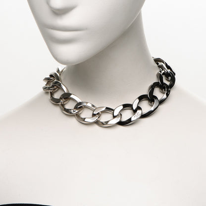 Chanel Chain Link CC Choker Necklace Silver 2 of 4