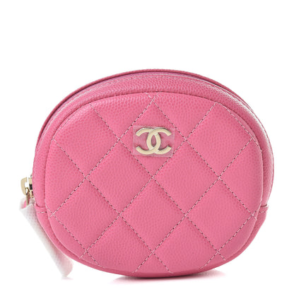 Chanel Iridescent Caviar Quilted Zip Around Classic Coin Purse Pink 1 of 7