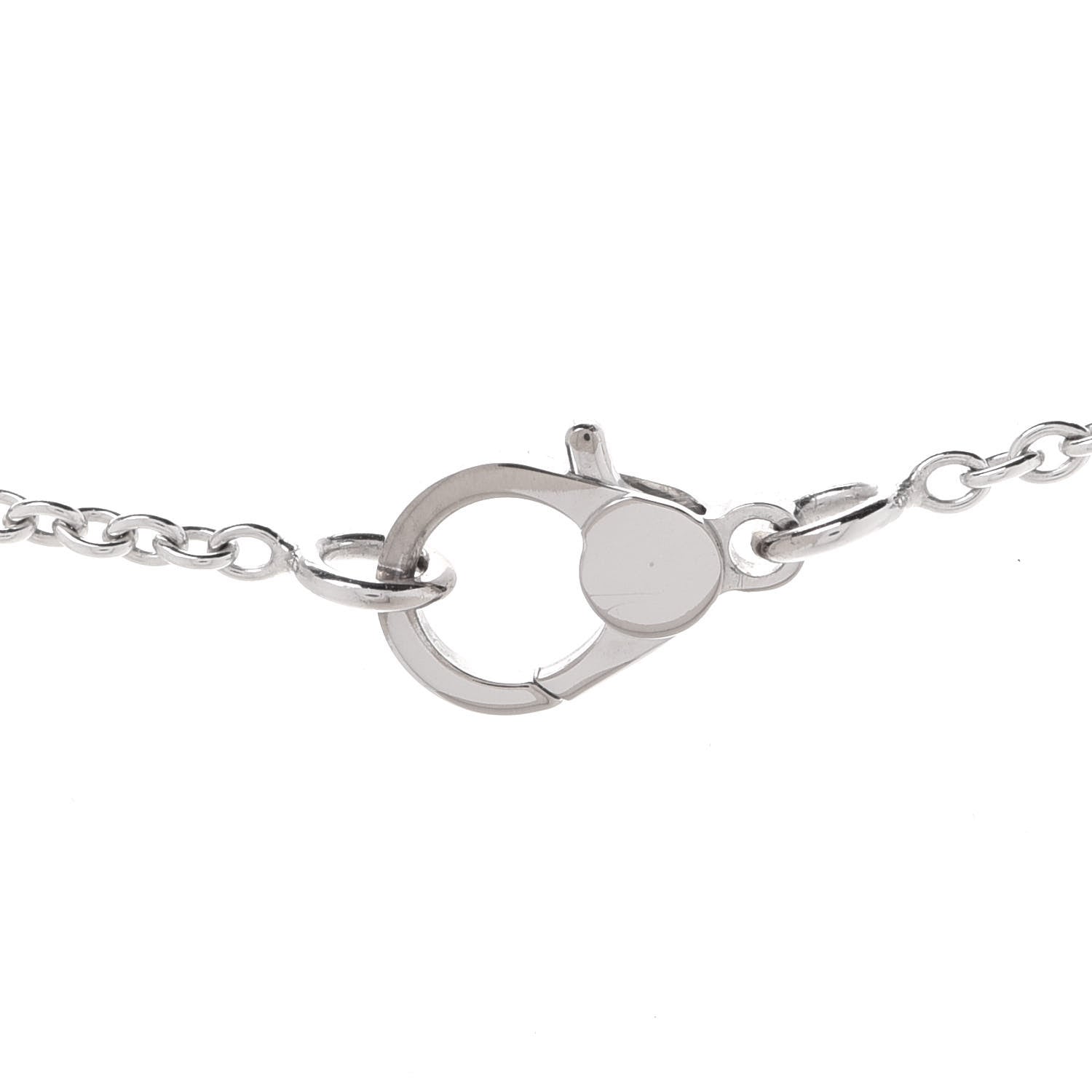 Hermes 18K White Gold Diamond Finesse Pendant Necklace 6 of 7
