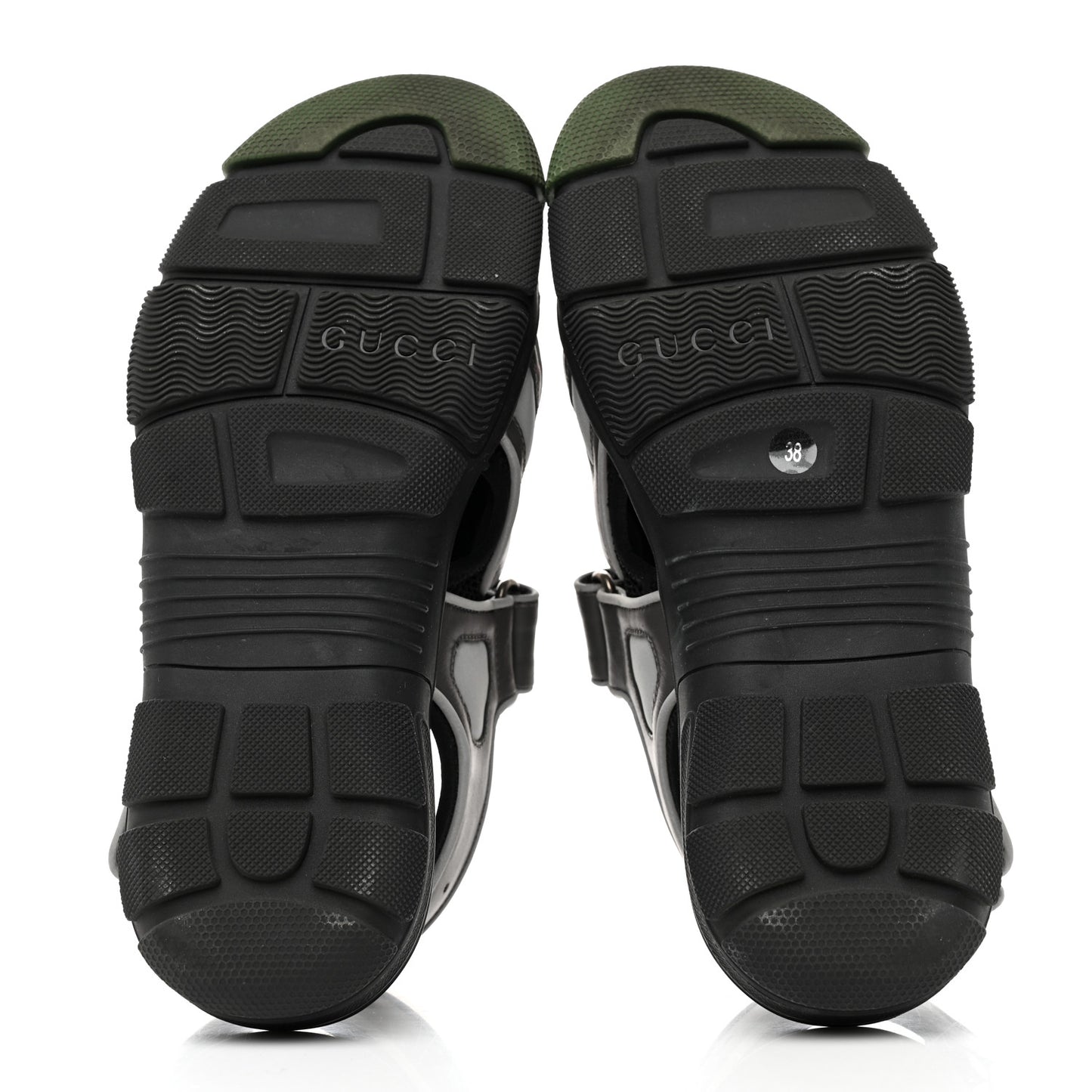 Mesh Fabric Tinsel Sport Sandals 38 Black Silver Green