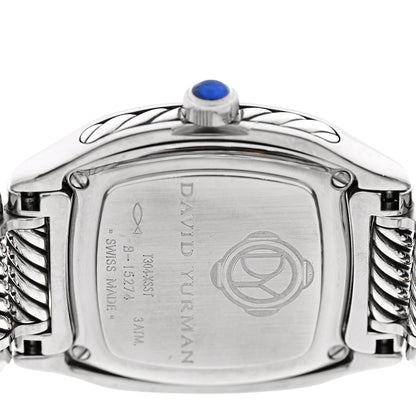 David Yurman Stainless Steel Diamond Bezel Blue Mother of Pearl 25mm Thoroughbred Quartz Watch 4 of 5