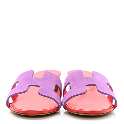 Hermes Suede Goatskin Oasis Sandals 39 Violet Parme 2 of 11