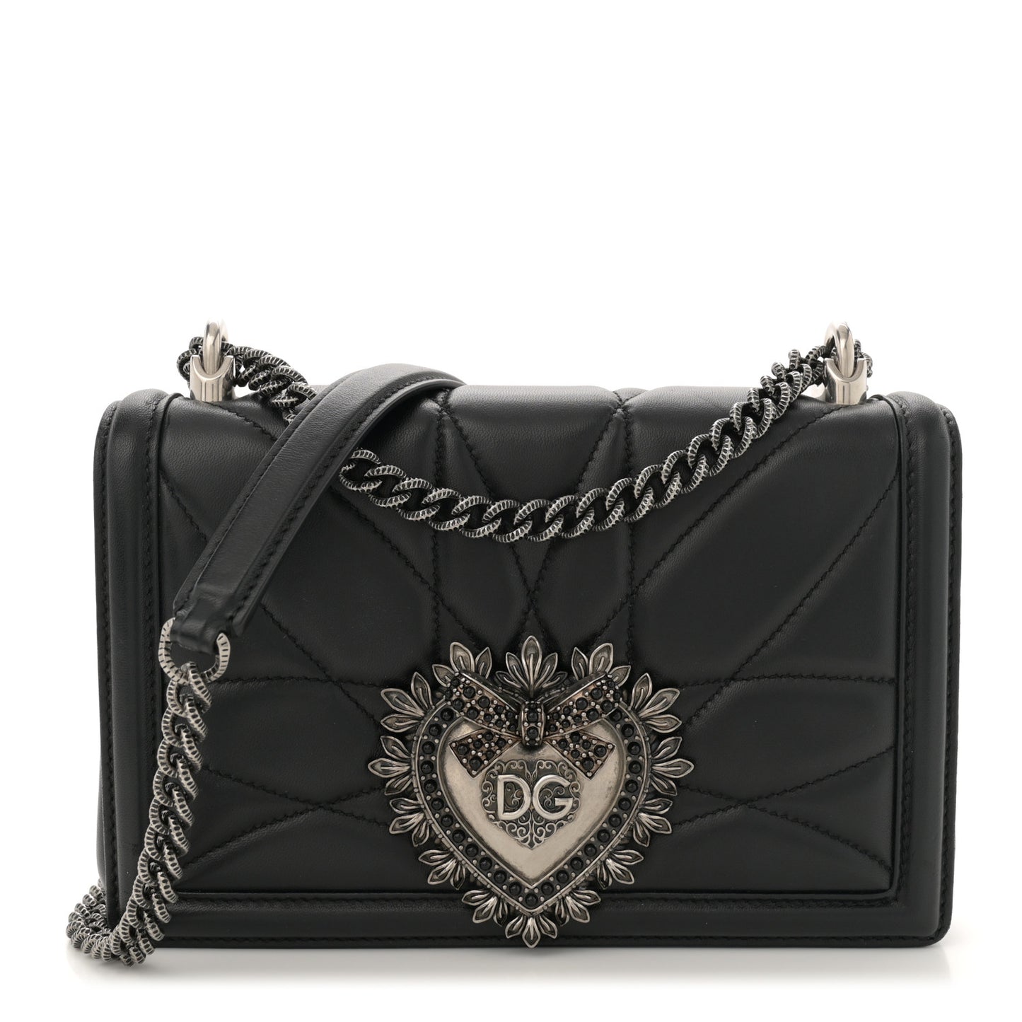 Calfskin Medium Devotion Crossbody Bag Black